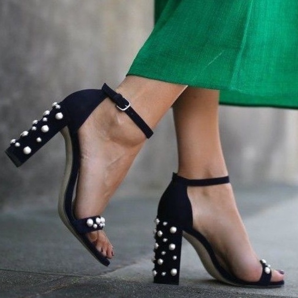 Stuart Weitzman “Morepearls” Block Heels